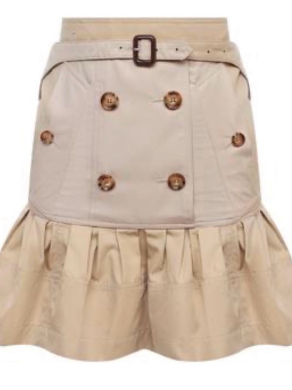 Burberry Beige Trench-Style Mini Skirt with Ruffle Hem 🐰